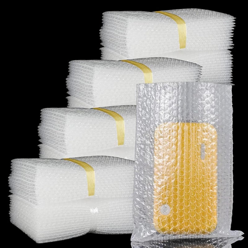 EVANCENT 200Pcs Clear Bubble Out Bags, 15x20 CM Bubble Pouches Bags for Shipping, Double Wall Cushioning Wrap Bags for Moving Packaging Storage Fragile China Dishes Electronic Item - Image 1